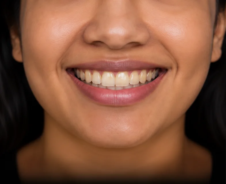 Smile before professional whitening