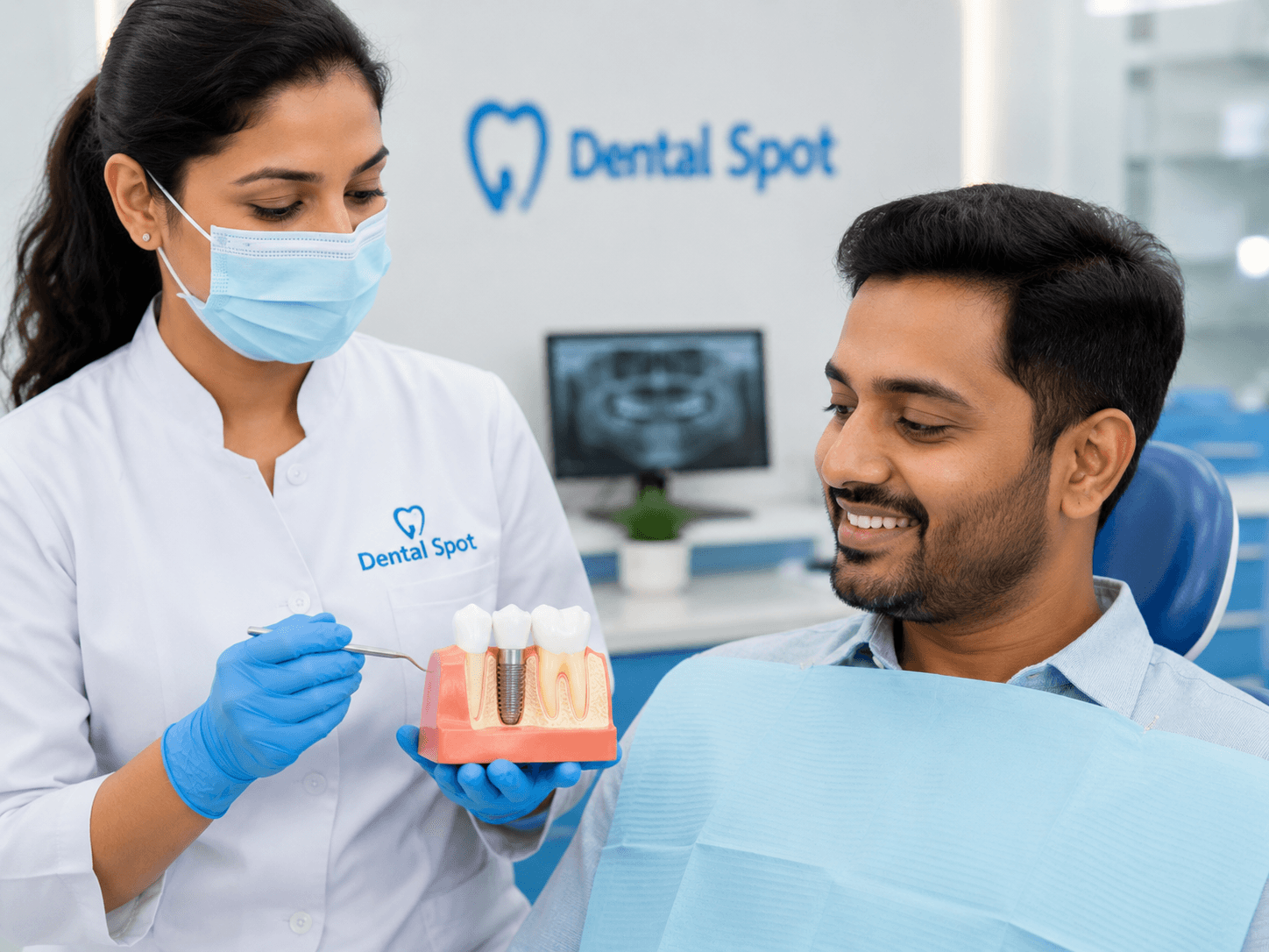Dental implant model — natural tooth replacement